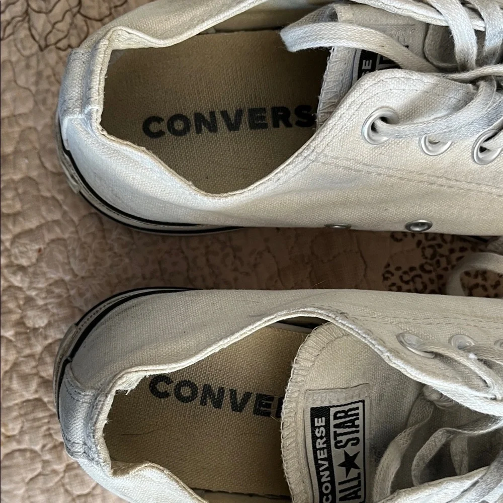 Converse White Low-Top Platform Sneakers Size 7.5 - Picture 6 of 9